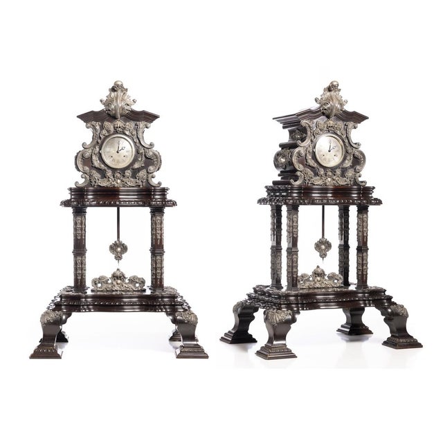 Giant Sterling Silver Clock, 1800s For Sale - Image 4 of 4