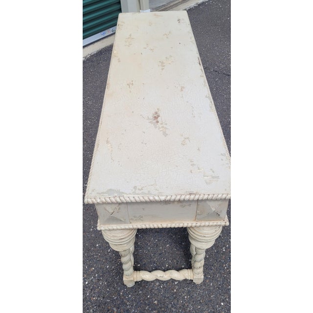 Contemporary 1980s Rustic White Barley Twist Long Sideboard or Credenza For Sale - Image 3 of 13