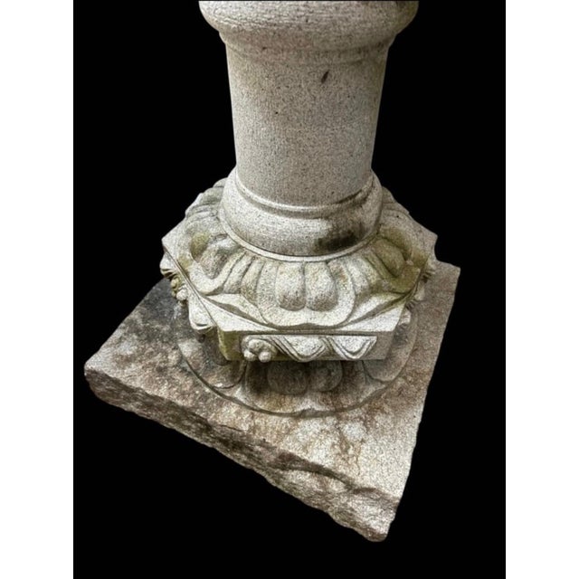 1970s Vintage Japanese Pagoda Kimachi Stone Garden Lantern – 67" For Sale - Image 5 of 12