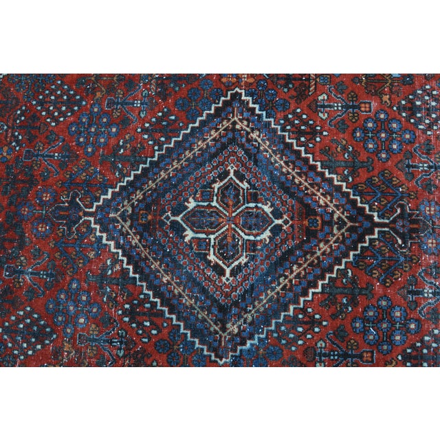 1960s Vintage Persian Handmade Wool Cotton Light Red Area Rug For Sale - Image 9 of 11