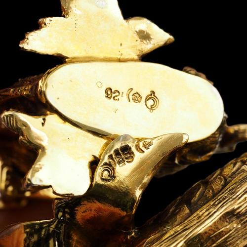 Silver Sterling Silver Gilt Salt and Pepper Fish or Dolphin Shakers, Set of 2 For Sale - Image 8 of 18