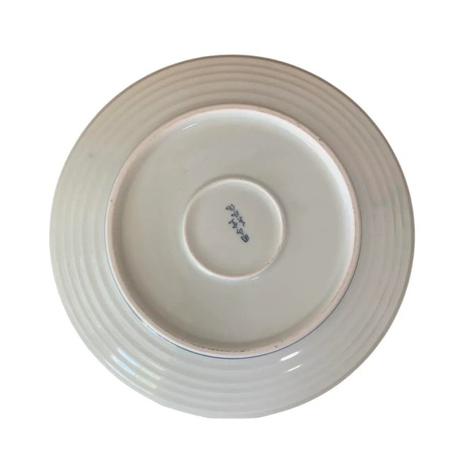Japanese Large Hirado Mikawatchi Deep Plate With Traditional Cobalt Blue Decoration For Sale In San Diego - Image 6 of 7