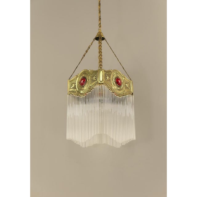 Art Nouveau Glass Rod Hanging Light, 1890s For Sale - Image 3 of 13
