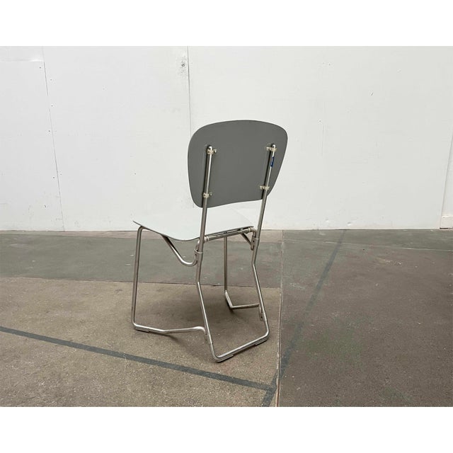 Mid-Century Space Age German Stacking Folding Chair by Armin Wirth for Aluflex, 1960s, Set of 3 For Sale - Image 15 of 18