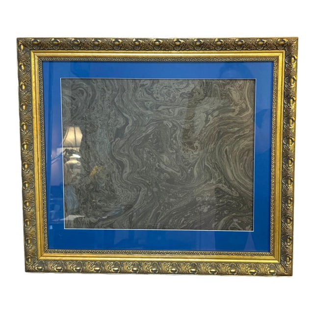 Abstract Grey Swirl Gilt-Frame Print For Sale