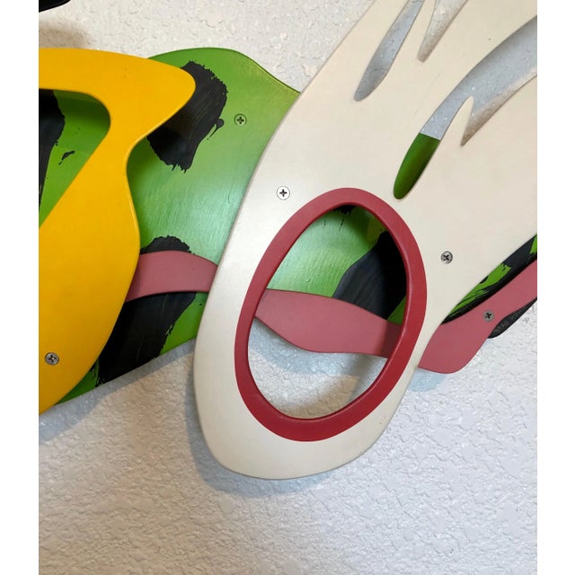 Brad Howe, Seascape Abstract Wall Hanging Sculpture Brad Howe LA Artist Colorful Pop Art c., 1990 For Sale - Image 4 of 11