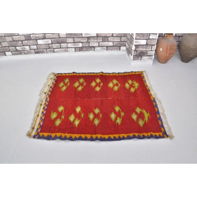 Handmade wool carpet in Turkish Anatolia , Vintage Oushak Rug,Turkish Vintage Anatolian Rug, Handmade wool Rug . One Of...