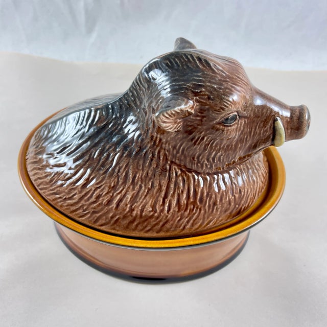 Mid-Century Portuguese Boar Terrine, Faiencerie Subtil For Sale - Image 4 of 9