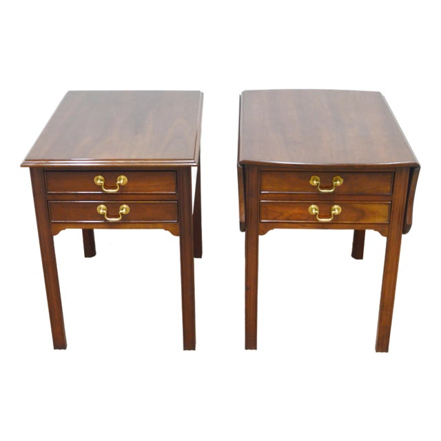 Pair of Stickley Cherry Side Tables For Sale