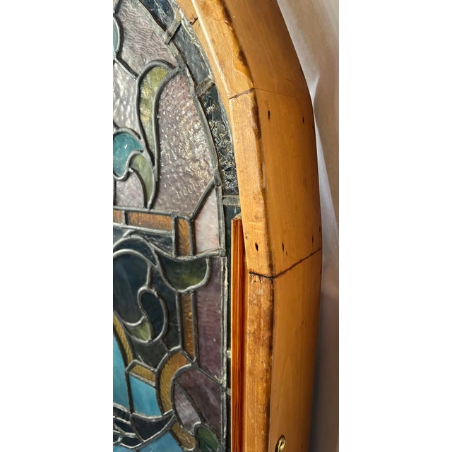 19th Century Victorian Stained Glass Dome Top Window Panel For Sale In Philadelphia - Image 6 of 12