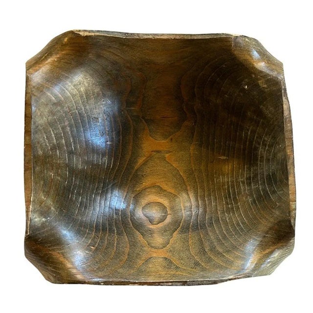 Rustic 1960s Large Rustic Carved Wood Draped Bowl or Handkerchief Vessel For Sale - Image 3 of 5