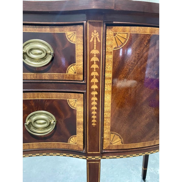 Mid 20th Century Mid 20th Century Councill Mahogany Hepplewhite Serpentine Sideboard For Sale - Image 5 of 12