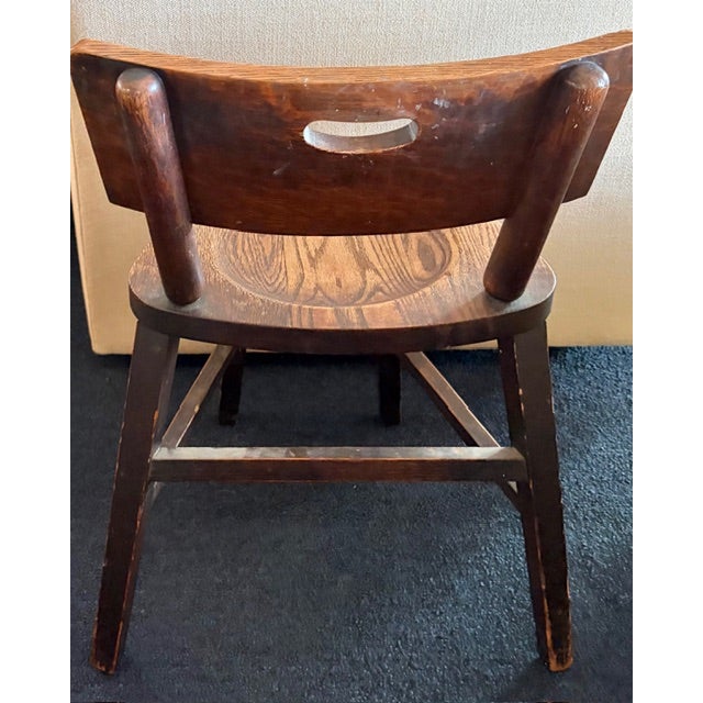 Early 20th Century Early Hand Made American Wood Chair in a Triangular Form For Sale - Image 5 of 5