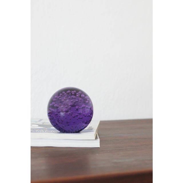 Vintage Italian Purple Paperweight Ball, 1970s For Sale - Image 4 of 5