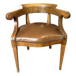 Restoration Office Chair with Walnut Scrolls For Sale