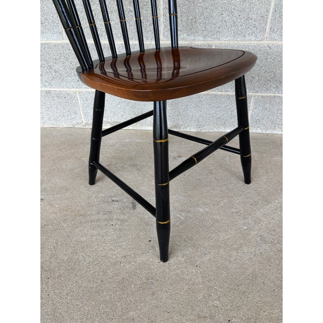 Hitchcock L. Hitchcock Black Harvest Maple Prospect Windsor Side Chair For Sale - Image 4 of 7