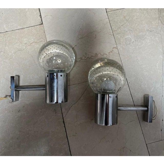 Gino Sarfatti Sun Wall Lamps by Gino Sarfatti and Archimede Seguso for Seguso, 1960s, Set of 2 For Sale - Image 4 of 8