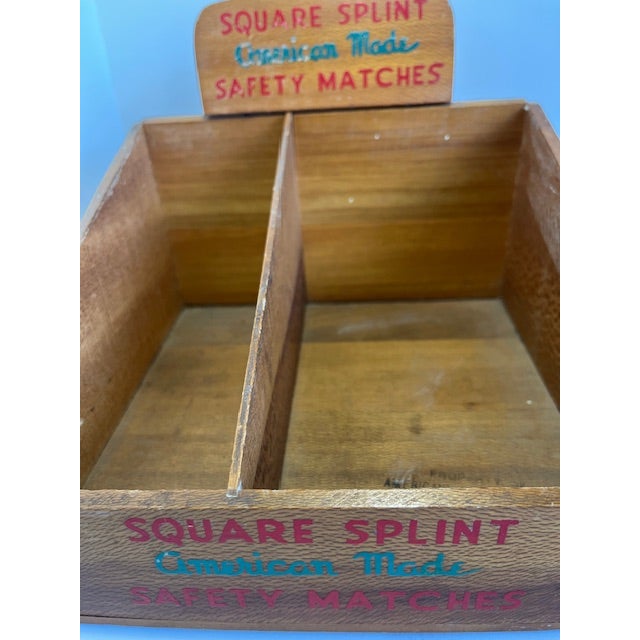 American Antique Square Splint American Made Safety Matches Store Display For Sale - Image 3 of 9