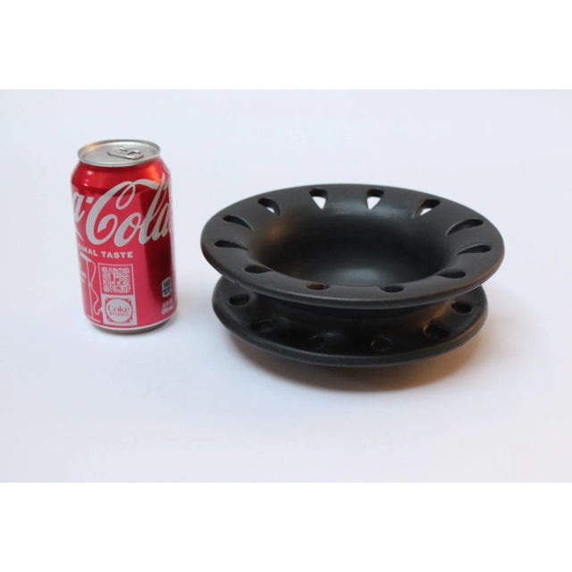 MidCentury Black Matte Glaze Ceramic Pipe Stand/Ashtray by Royal