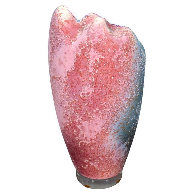 Tony Evans Large Modernist Raku Fired Abstract Pottery Vase by Tony Evans For Sale - Image 4 of 14