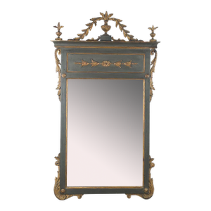 Vintage Italian Neoclassical Painted and Gilt Mirror, Circa 1920
