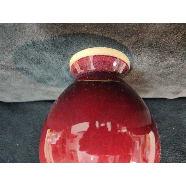 Chinese Ceramic Vase,Jun Ware Red Glaze Porcelain Double Ears Vase For Sale - Image 9 of 13