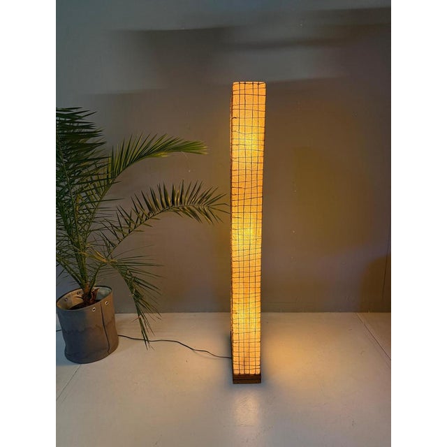 Mid-Century Fiberglass, Braided Rope and Wood Floor Lamp, France, 1970s For Sale - Image 10 of 18