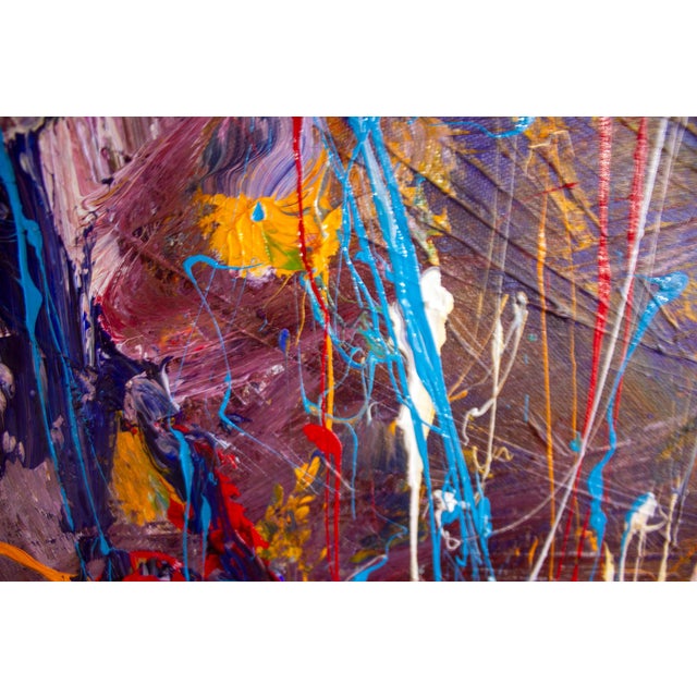 Textile “Pink Moon – Abstract Expressionism” 24 X 48 In., Acrylics on Canvas (2021) For Sale - Image 7 of 11