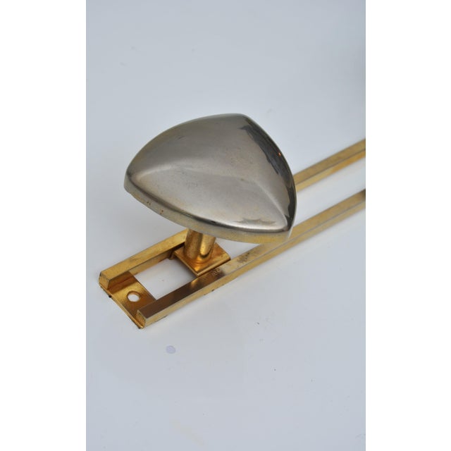 Art Deco Shield-Shaped Coat Hooks in Gilt and Silver Metal, 1940s For Sale - Image 6 of 12