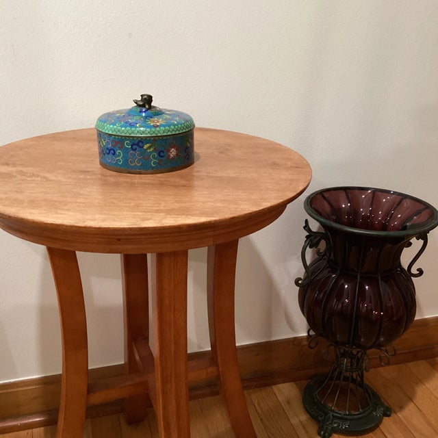 Antique Chinese Cloisonné Enamel Export Trinket Box With Foo Dog For Sale - Image 11 of 13