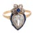 Victorian 19th Century Victorian Paste Diamond Synthetic Sapphire 14k Gold Ring, Size 6.25 For Sale - Image 3 of 5