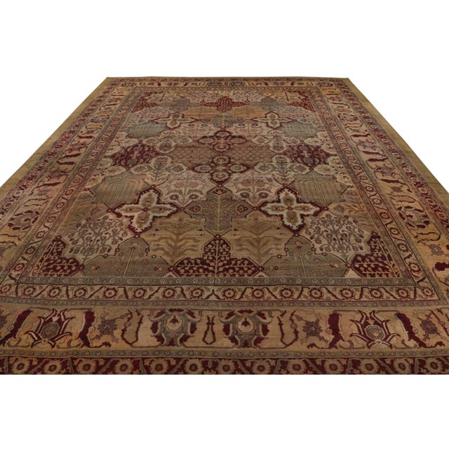 Traditional Hand-Knotted Antique Amritsar Rug Gold Red All Over Floral Pattern For Sale - Image 3 of 7
