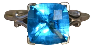 The Hemi: Ladies Contemporary Checkerboard Cut Topaz Ring in 14K