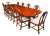 Vintage Regency Revival Flame Mahogany Dining Table and Chairs, Set of 11 For Sale