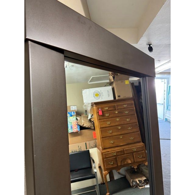 Crate & Barrel Burnished Metal Floor Mirror For Sale In San Francisco - Image 6 of 11