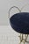 Vintage White-Painted Iron Petal Back Vanity Chair with Navy Suede Seat, Circa Mid-20th Century. Sculptural, white-painted...