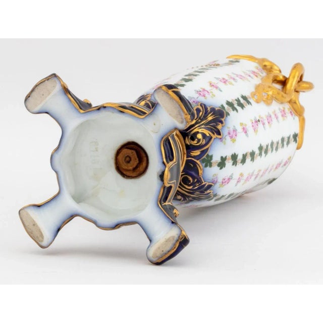 White German Porcelain Two Handle Vase, 19th Century For Sale - Image 8 of 9