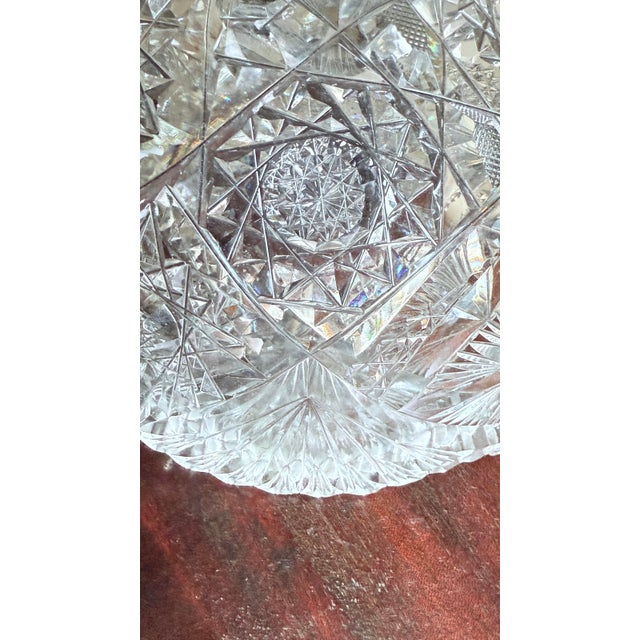 American Brilliant Period (Abp)Cut Glass Crystal Bowl, Hobstar and Fan Motif, Circa 1876–1917 For Sale - Image 10 of 10