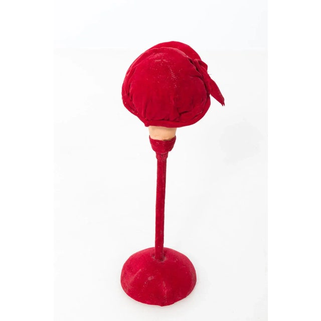 Red Set of Five Papier Mache Flapper Hat Stands For Sale - Image 8 of 12