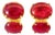 Mid 20th Century 14k Yellow Gold Cabochon Ruby Earrings Designer Estate, Pair For Sale