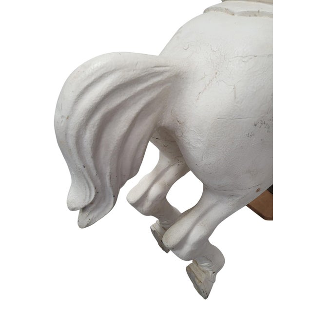 Rare Solid Tiger Oak Carousel Prancer, "Philadelphia School Folk Art Horse" For Sale - Image 11 of 16