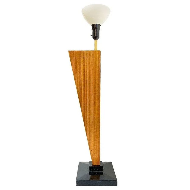 Mid-Century Sculptural Combed Wood Floor Lamp in the Style of Paul Frankl For Sale In Los Angeles - Image 6 of 7