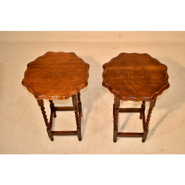 1900 - 1909 Pair of Edwardian Oak Side Tables, Circa 1900 For Sale - Image 5 of 7