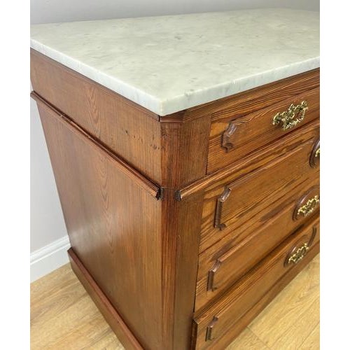 Vintage French Style Chest of Drawers with Marble Top For Sale - Image 10 of 16