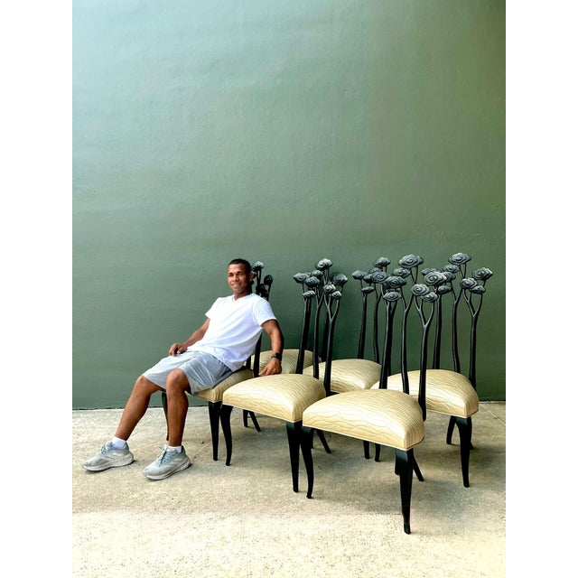 Christopher Guy Vintage Christopher Guy Art Nouveau Style Dining Chairs - Set of 6 For Sale - Image 4 of 13