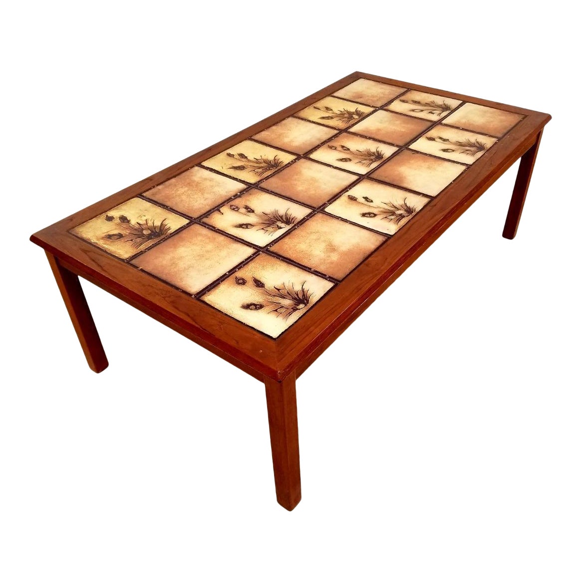 Mid Century Danish Tile Top Coffee Table Chairish