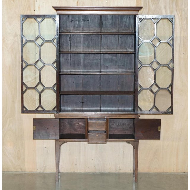 Antique Victorian Astral Glazed Bookcase with Long Legs, 1870s For Sale - Image 15 of 18