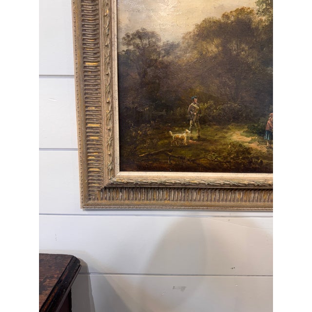 19th Century Oil on Canvas "In the Woodland Clearing" For Sale - Image 4 of 10