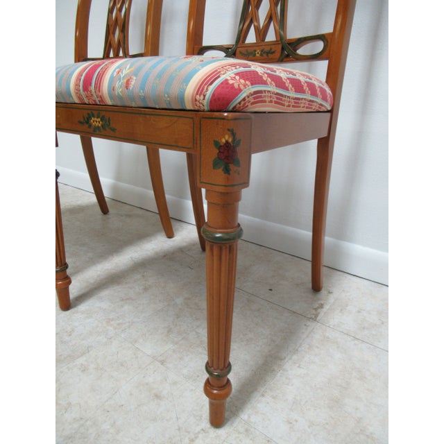 1980s Vintage Paint Decorated Southwood Dining Room Regency Side Chairs - a Pair For Sale - Image 9 of 13