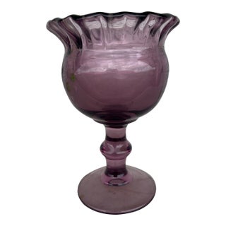 Vintage Purple Glass Goblet by Imperial Ohio Glass Co. For Sale